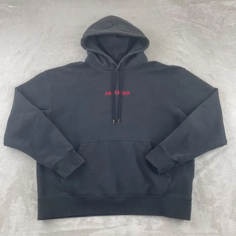 Air Jordan Hoodie Men XL Black Pullover AJ5 Retro 5 Big Graphic‎ Sweatshirt Nike